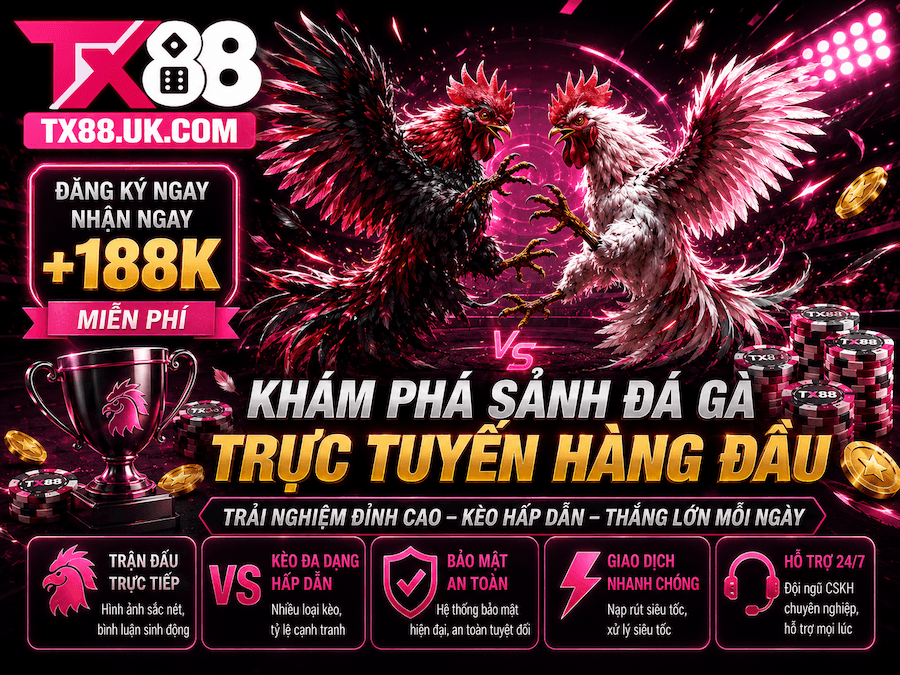 Đá Gà TX88 – Sảnh Chọi Kê Online Livestream Rõ Nét, Cửa Cược Dễ Theo Dõi