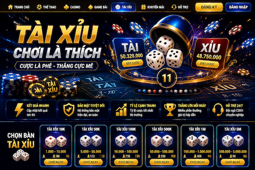 Giao diện sảnh tài xỉu TX88 rõ ràng, dễ quan sát và phù hợp với người mới